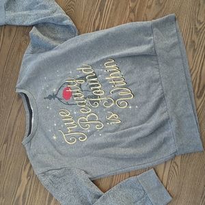 Disney Store Beauty and the Beast Enchanted Rose Pullover Sweater